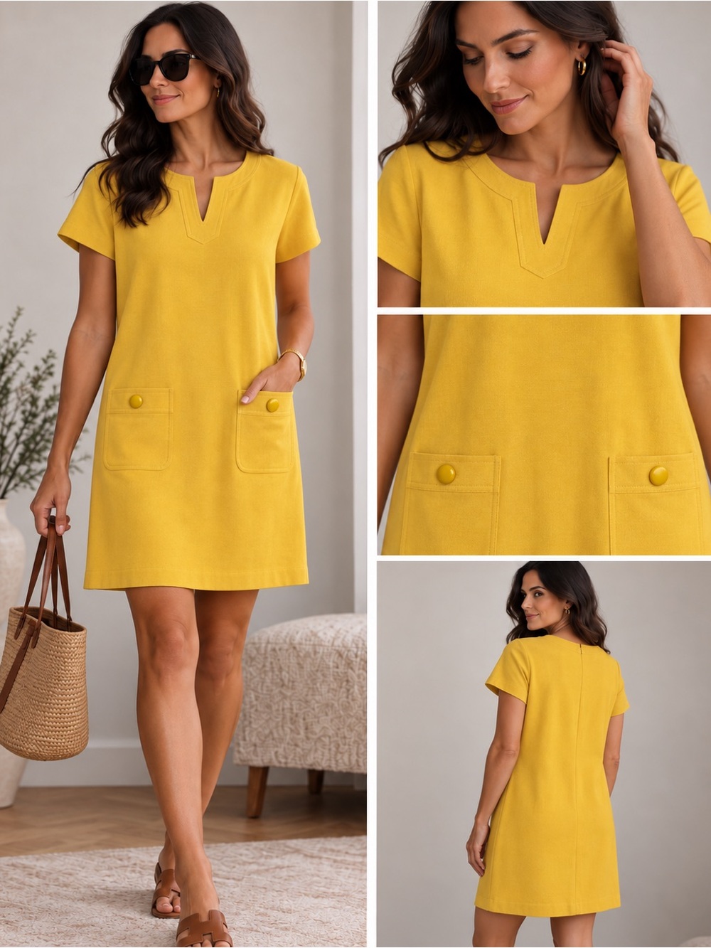 Talbots Yellow Shift Dress – Size 8